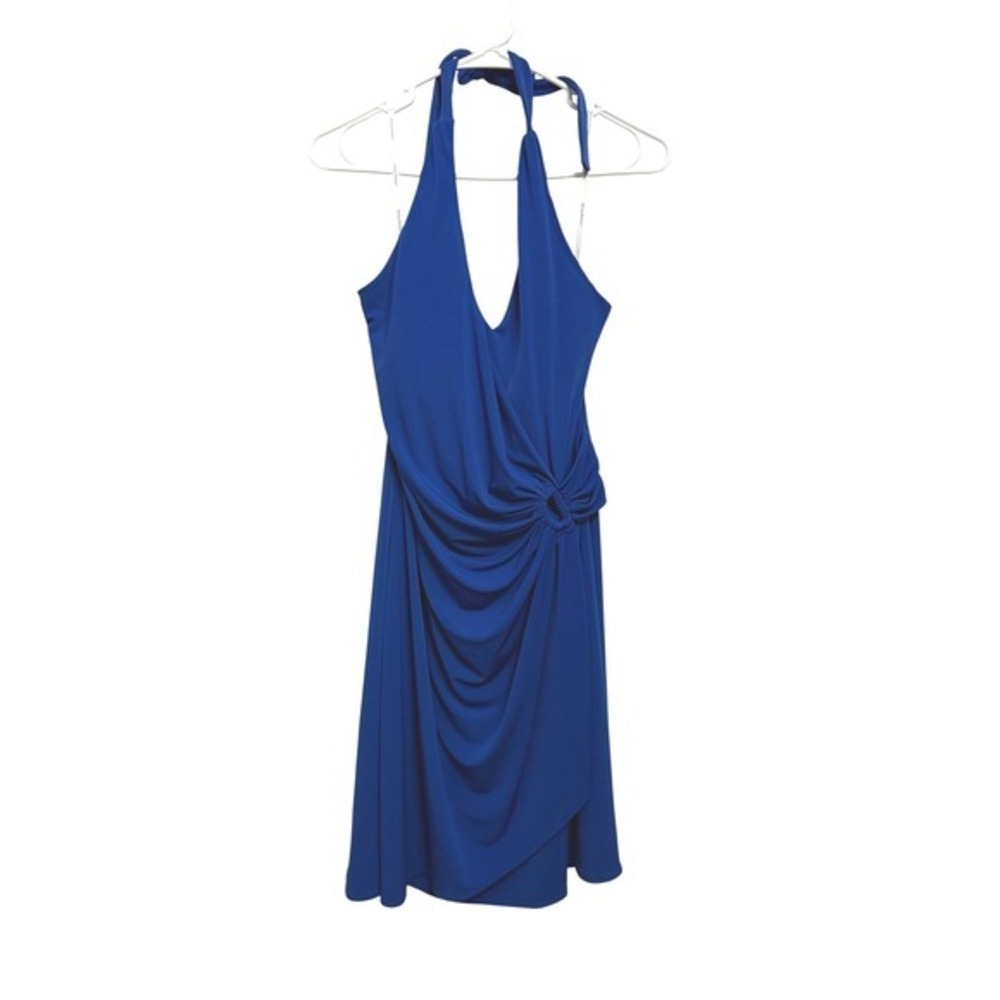 Tommy Bahama Womens Clara Halter Dress Blue Cobalt Sea L Resortwear Stretch New